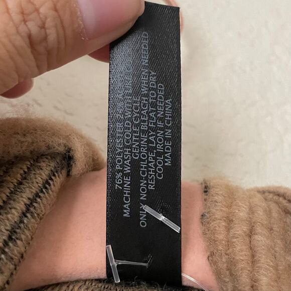 Lane Bryant Poncho Womens Tan Open Front Striped Fringe Cardigan Duster Sweater - Picture 11 of 12